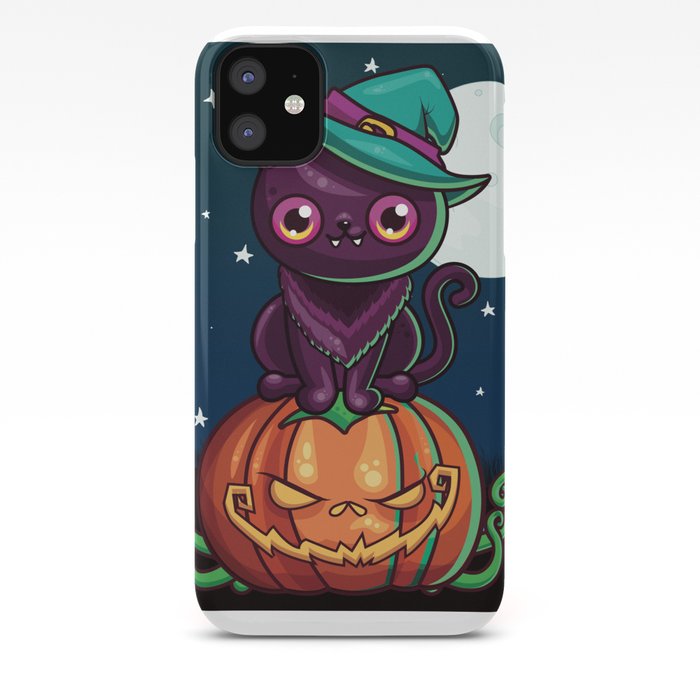 Ferociously Cute Halloween Vampire Witch Kitty Cat Iphone Case By