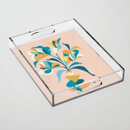 Abstract floral Acrylic Tray