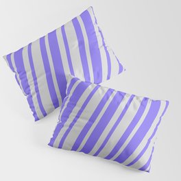 [ Thumbnail: Medium Slate Blue and Light Grey Colored Stripes Pattern Pillow Sham ]