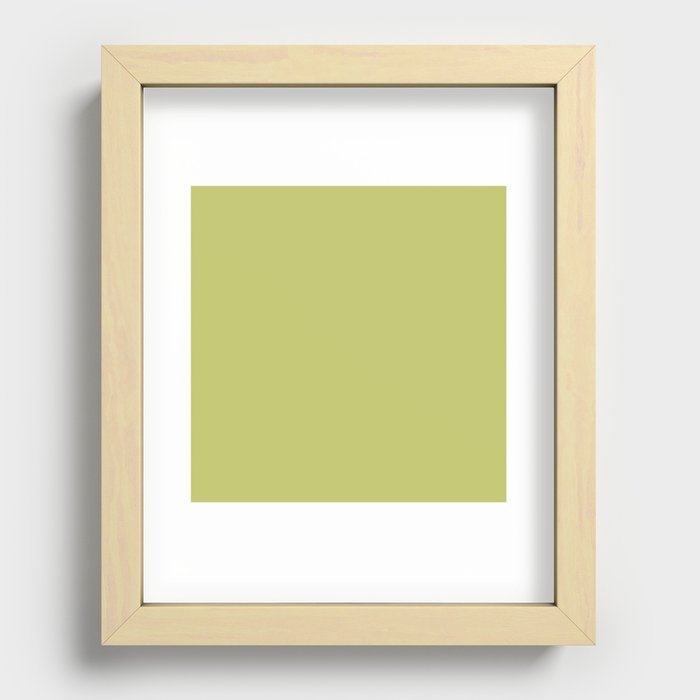 Yellow-Green Khaki Recessed Framed Print
