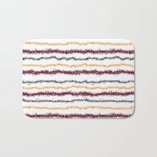 Brown Leafy Line Pattern Bath Mat