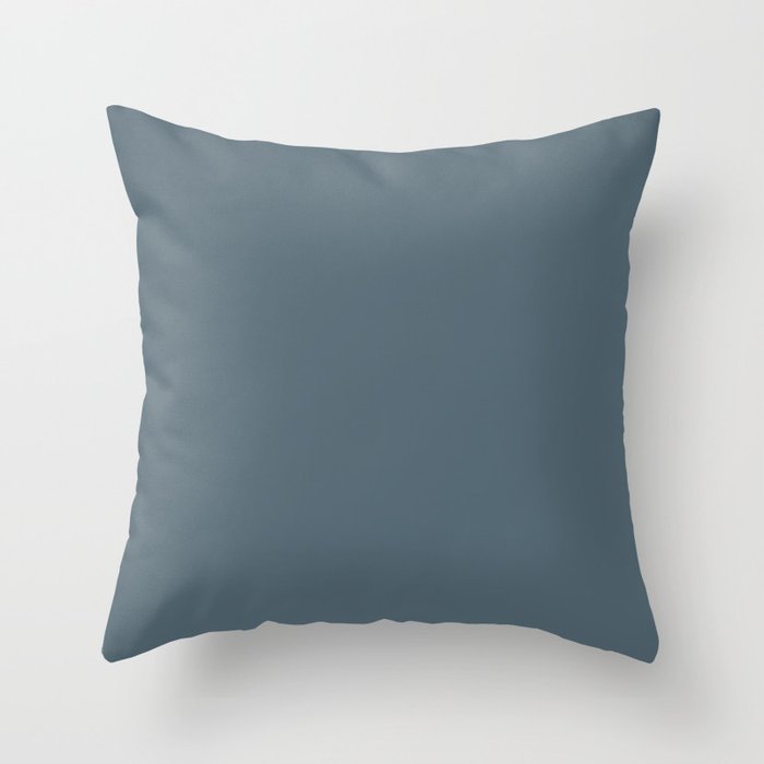 Mysterious Dark Blue Grey Solid Color Pairs To Sherwin Williams Waterloo SW 9141 Throw Pillow