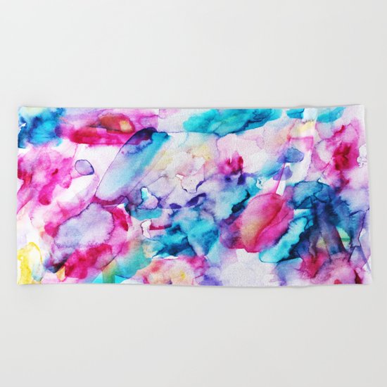 Colorful transparency || watercolor Beach Towel