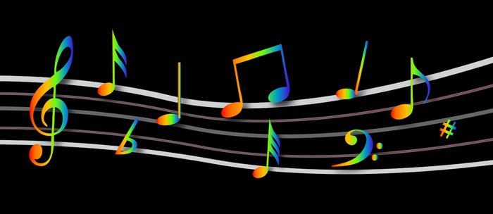Rainbow Music Notes On Black Coffee Mug By Giftsbonanza Society6