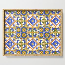 Summer,colourful detailed, Sicilian style art Serving Tray