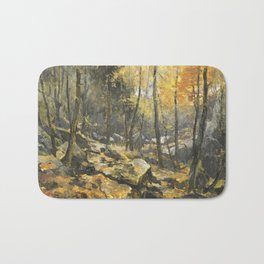 Autumn Forest Painting Bath Mat | Painting, Rubertus, Landscape, Egbert, Nature, Orange, Schaap, Autumn, Vintage, Oil 