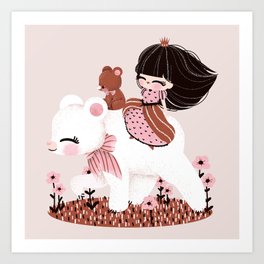 Precious Collection - the princess and the bears Art Print