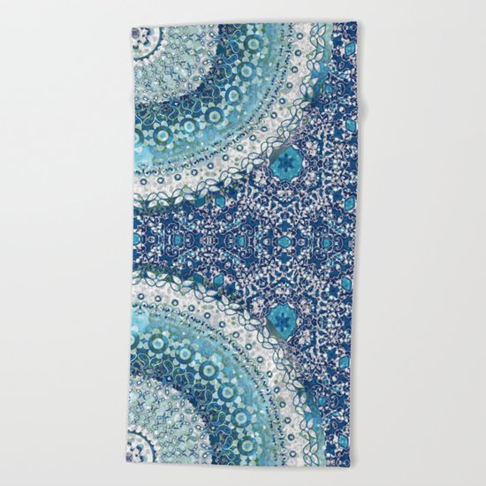 Teal Tapestry Mandala Beach Towel