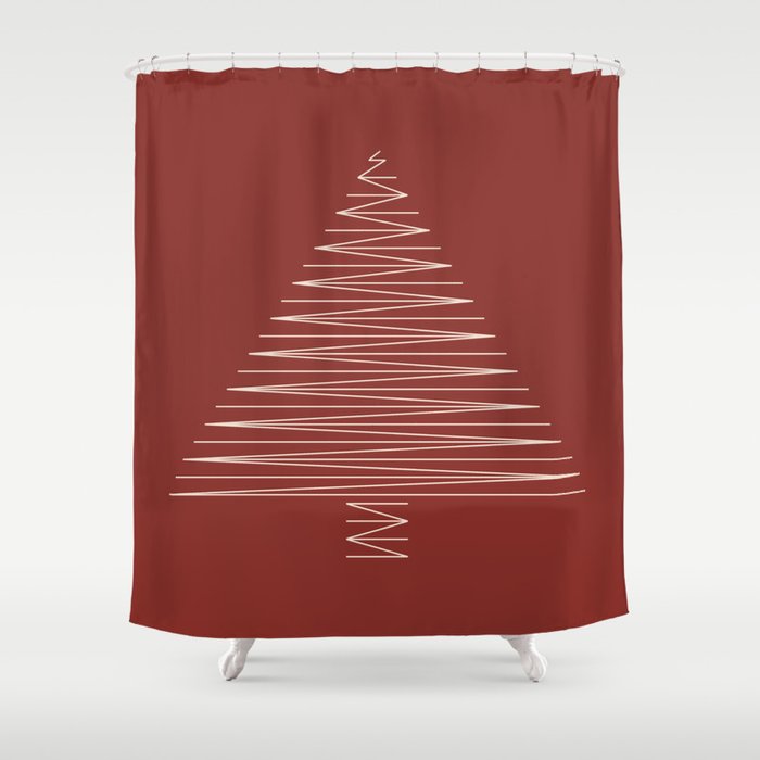 Evergreen Tree Line Abstract V Shower Curtain