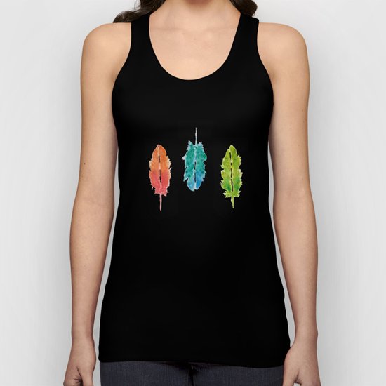 Vibrant color feathers Unisex Tank Top