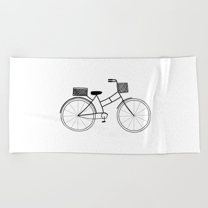 Bike Drawing Beach Towel