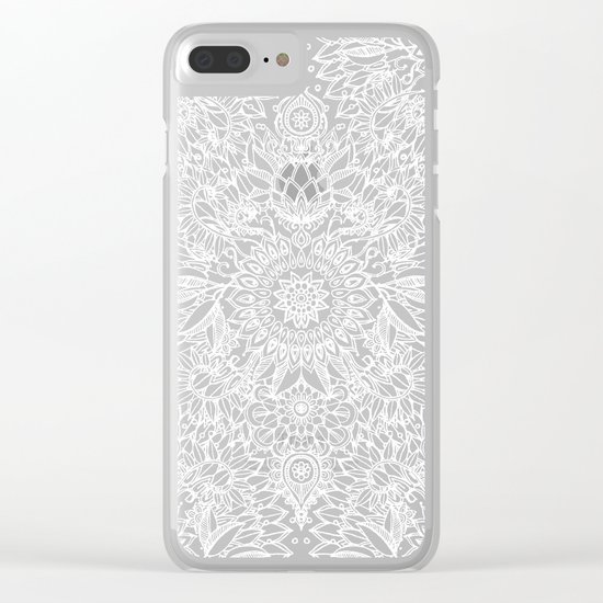 Fade to Teal - watercolor + doodle Clear iPhone Case