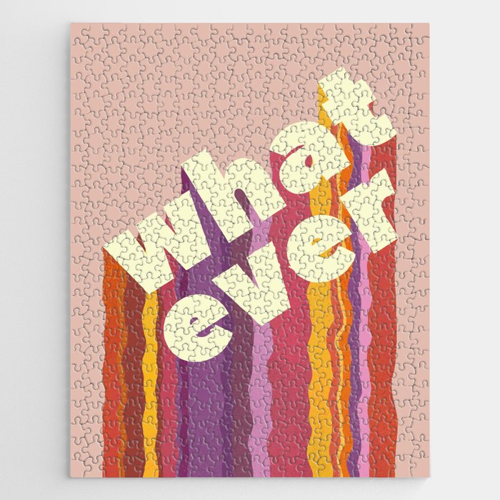 Whatever - retro, stripy type Jigsaw Puzzle