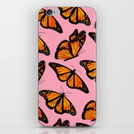 Monarch Butterfly Pattern-Pink iPhone Skin