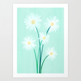 Mint Wildflower Bouquet Art Print