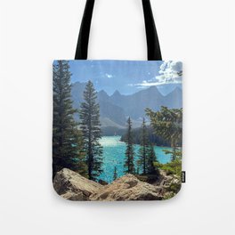 Mountain and Turquoise Blue Lake I Tote Bag