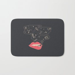 Talk Cowboy to Me Bath Mat | Graphicdesign, Lips, Celestialcowgirl, Cowboyhat, Cowskull, Celestialcowboy, Sexylips, Western, Rollingstones, Spacecowboy 