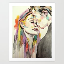 Stolen Kiss Art Print