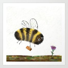 Bumble Bee & Honey Art Print