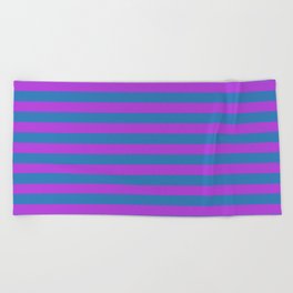 Blue and Purple Stripes Beach Towel