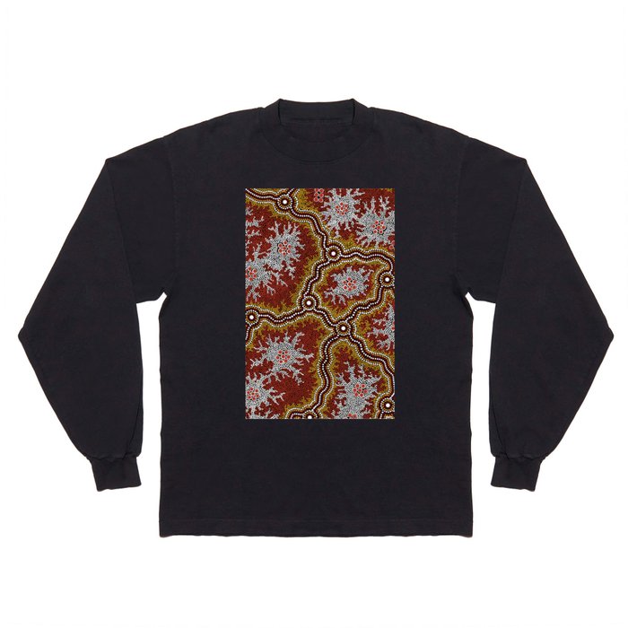 Aboriginal Art Authentic - Mountains Long Sleeve T Shirt