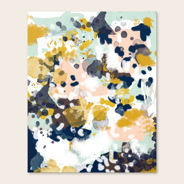 Sloane Abstract Painting In Modern Fresh Colors Navy Mint Blush Cream White And Gold Canvas Print By Charlottewinter Society6 This has hand mixed texture on the canvas and mixed paints as well, canvas measures 36 x 36 depth 1.5. society6