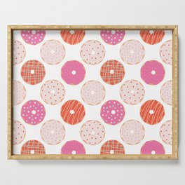 Donuts Pattern - Pink & Orange Serving Tray