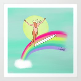 Over the Rainbow | Surf Illustration Art Print