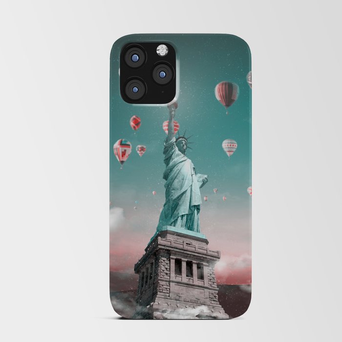Statue of Liberty in sunset iPhone Card Case