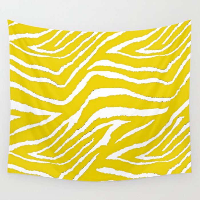 Zebra Golden Yellow Wall Tapestry