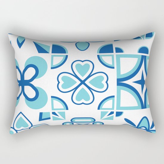 Azulejos blue Rectangular Pillow
