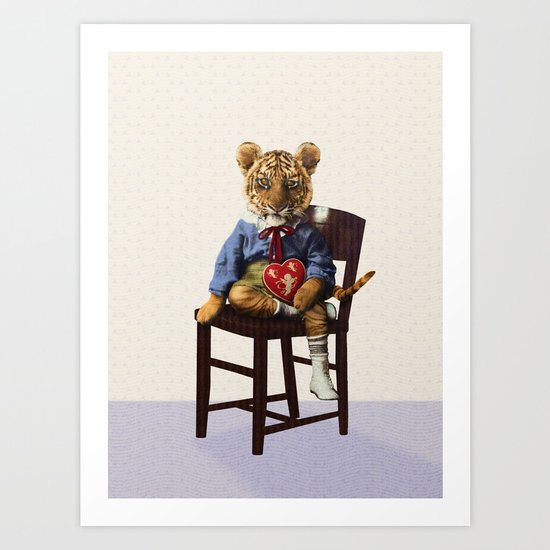 Tiny Tiger Valentine Art Print