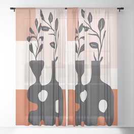 Abstract Art Vase 20 Sheer Curtain
