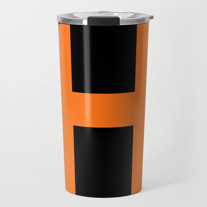 Letter H (Orange & Black) Travel Mug