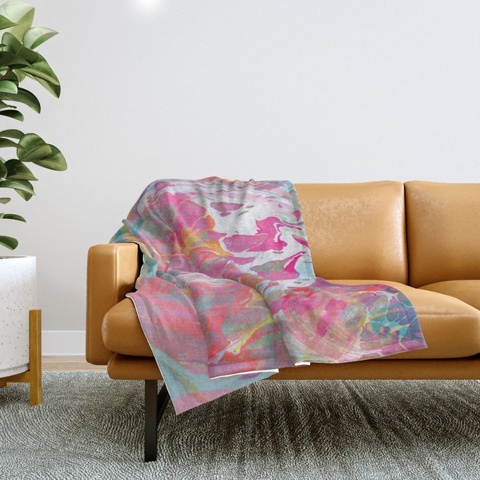 Abstract Painting ; Flora Throw Blanket