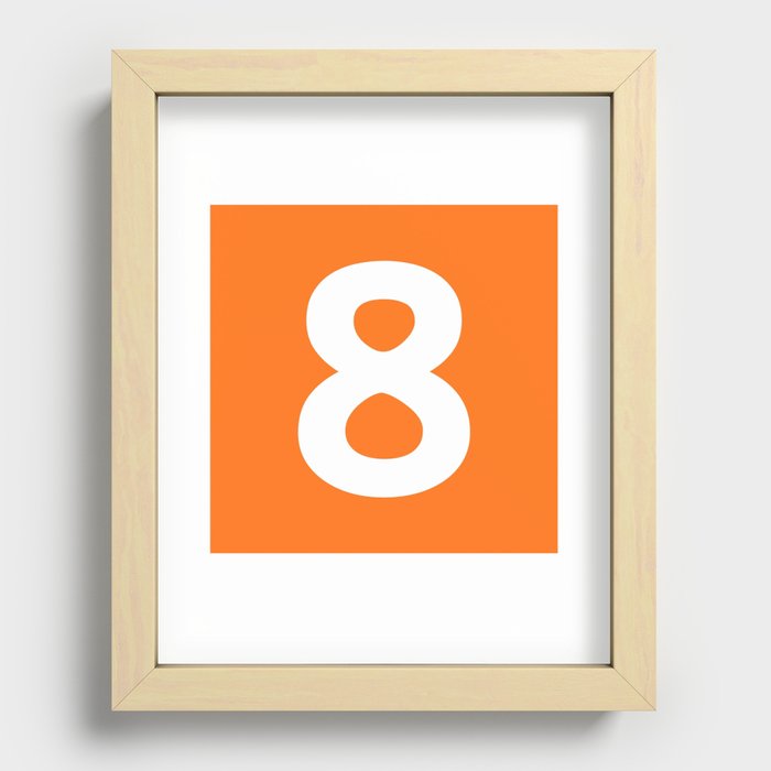 Number 8 (White & Orange) Recessed Framed Print