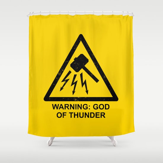 Warning: God of Thunder Shower Curtain