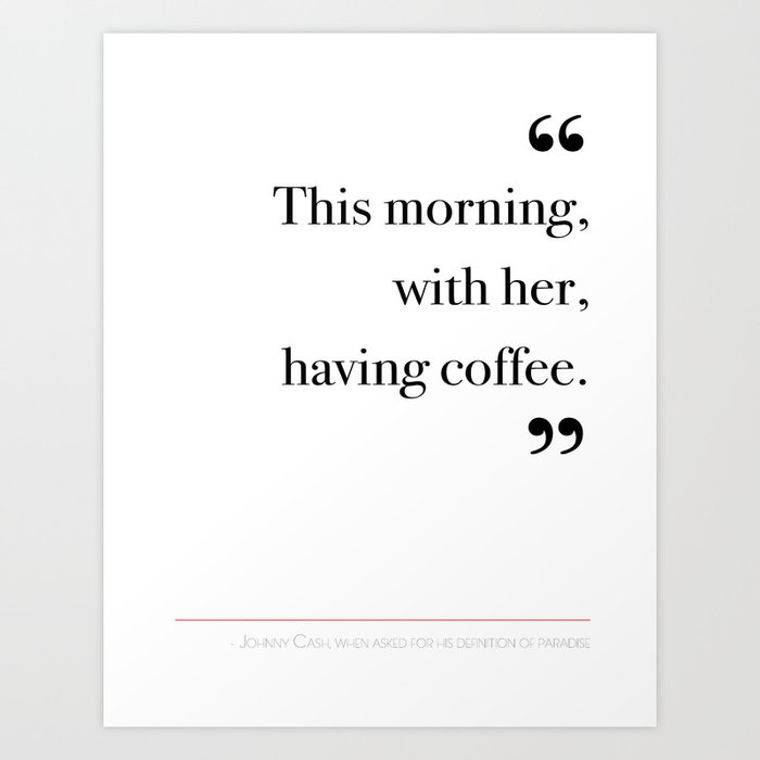 With her, having coffee Art Print