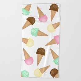 Ice Cream Pattern Beach Towel