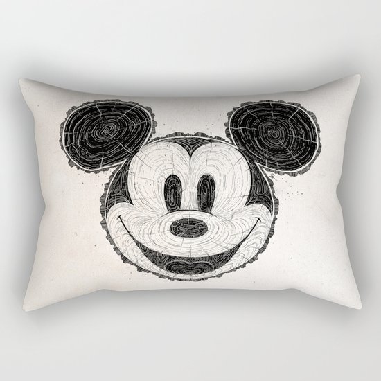 wooden Mickey Mouse Rectangular Pillow