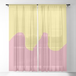 Wave Swirl Pink Lemonade Sheer Curtain