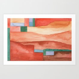 Abstract Desert Landscape Watercolor Art Print