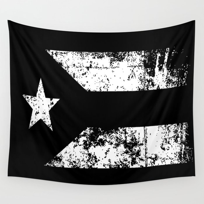 Cuba Black Flag Wall Tapestry