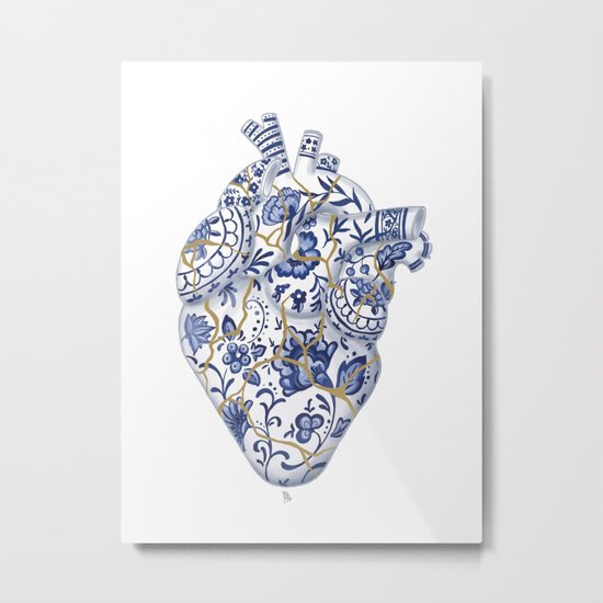 Broken heart - kintsugi Metal Print