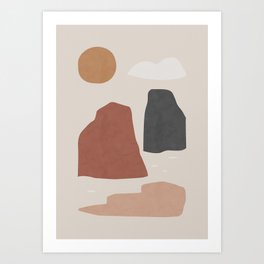 Sun & Landscape, Matisse Inspired, Collage Art Print