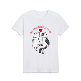 Two Valentine Cats Kids T Shirt