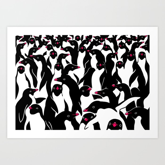 meanwhile penguins II Art Print
