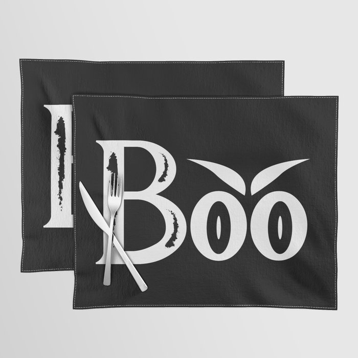 BOO Spooky Halloween Scary Eyes Placemat