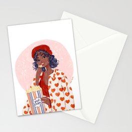 Pop-corn and heart jacket Stationery Cards