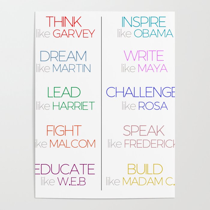 African American Inspirational Leaders Poster